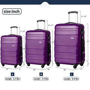 Merax Afuture 3 Piece Luggage Set Size