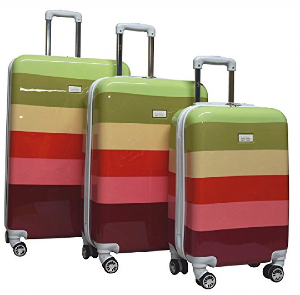 Nicole Miller Rainbow Luggage Hard-sided 3-piece Spinner Set Review 