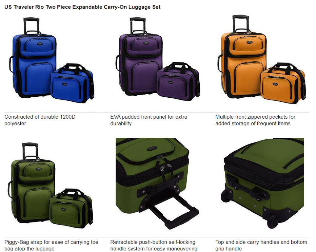 US Traveler Rio Two Piece Expandable Carryon Luggage Set Reviews 2020