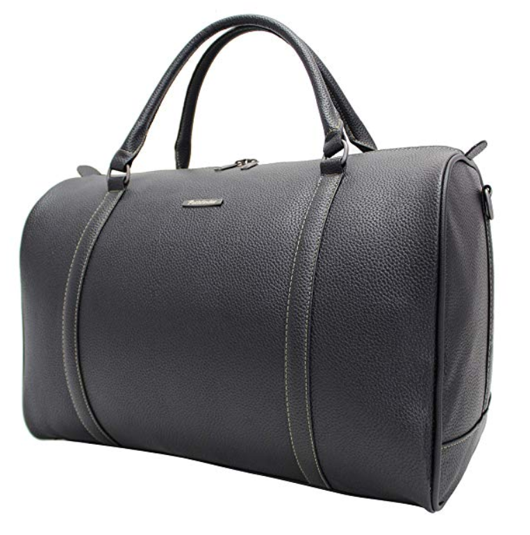 Cenzo Duffle Vecchio Brown Italian Leather Weekender Travel Bag vs KPL